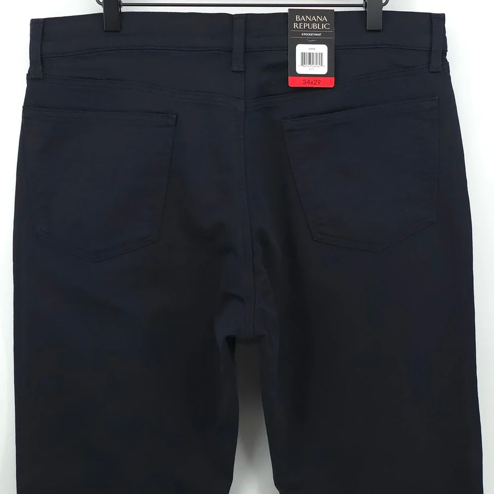 Banana Republic 5-Pocket Pant Mens Pants 34x29 Black Stretch Casual - NWT